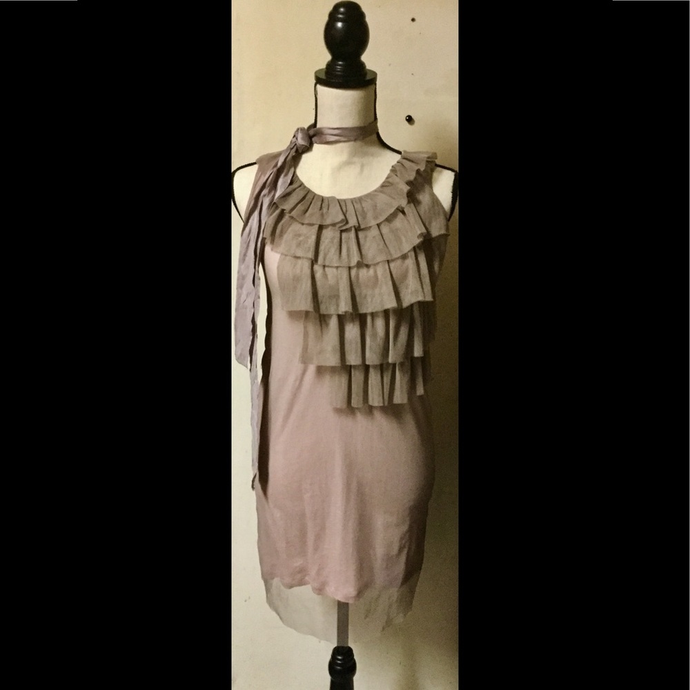 Mauve/Purple/Blush Chiffon Ruffled Dress, size 4 - Picture 4 of 8